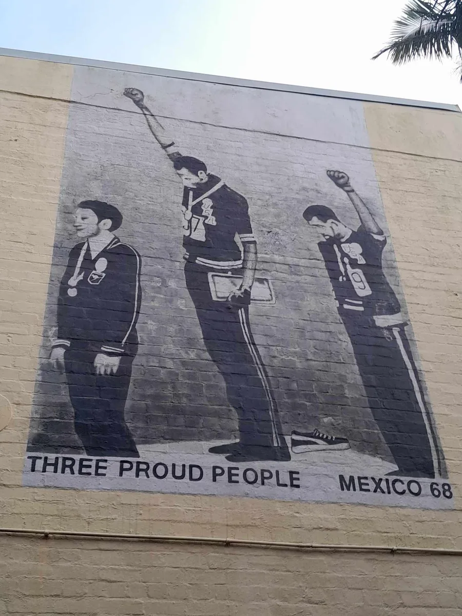 The Black Power Movement — Three Proud People - 1968 Olympics Black Power mural in Sydney, Australia